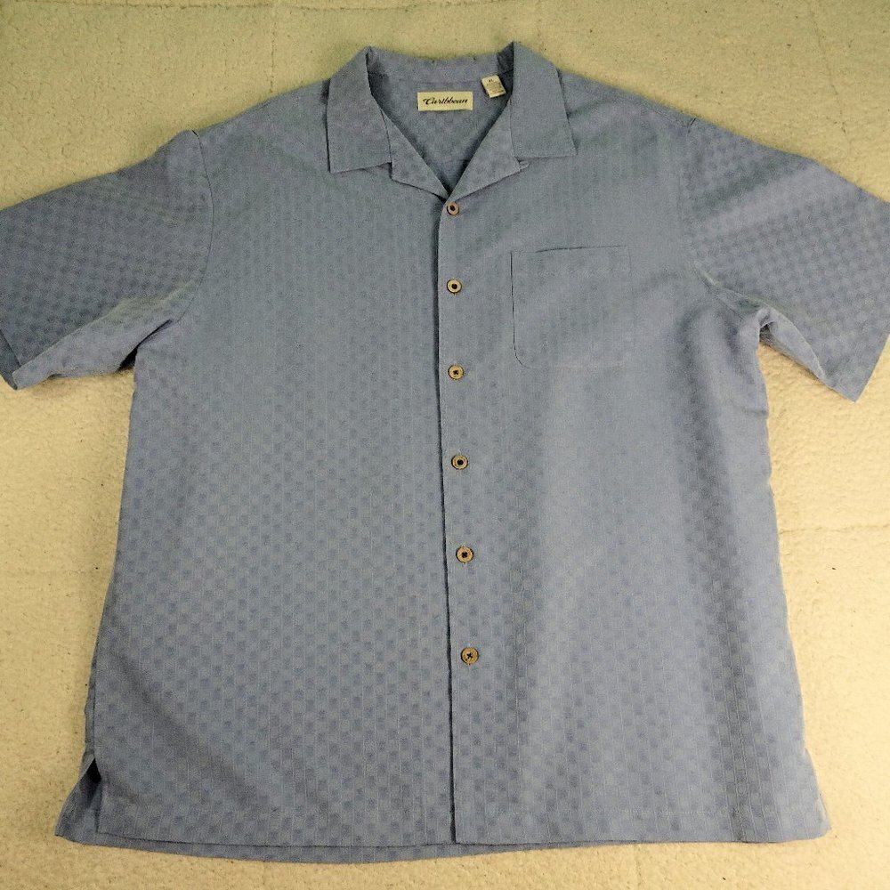 Caribbean Blue  Button Up Shirt X-Large